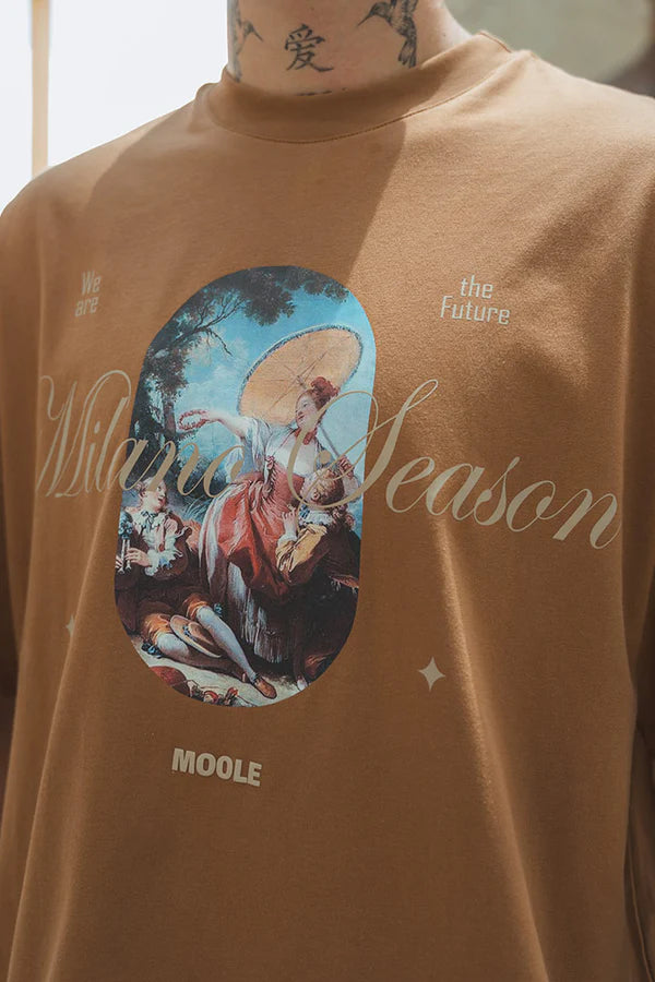 CAMISETA OVERSIZE MILANO SEASON - CAFÉ