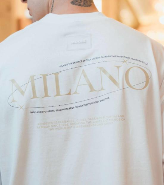 Camiseta oversize blanca estampada MILANO